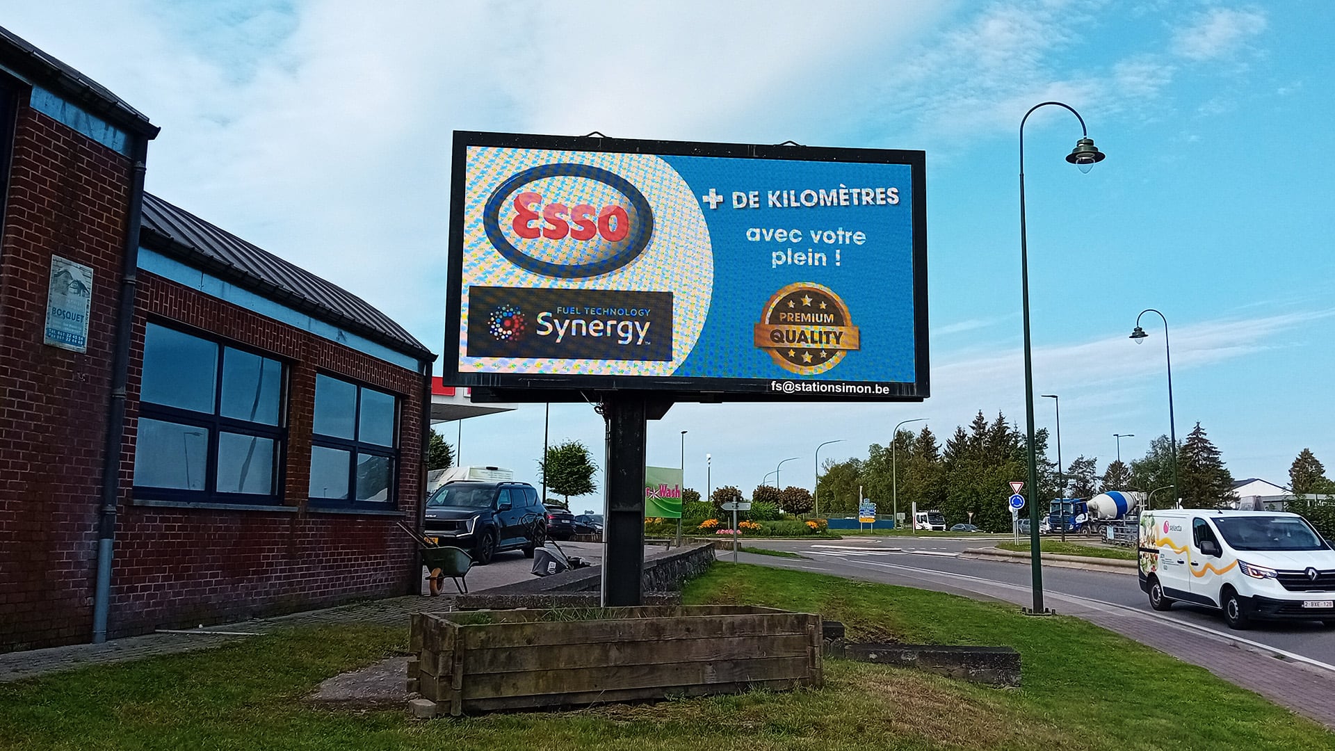 a billboard on a pole