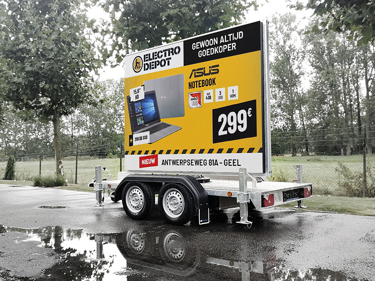 écran LED mobile sur remorque - HTVLED - High Tech Vision