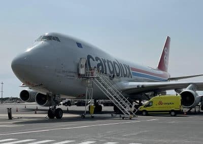 écran LED Cargolux – aéroport de Luxembourg